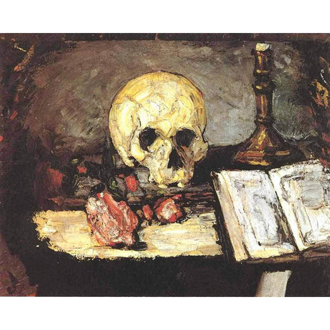 Still life with skull, candle and book by Paul Cezanne - Van-Go Paint-By-Number Kit