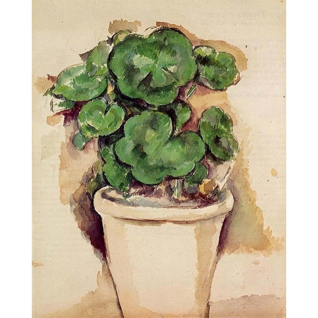 Pot of Geraniums by Paul Cezanne - Van-Go Paint-By-Number Kit