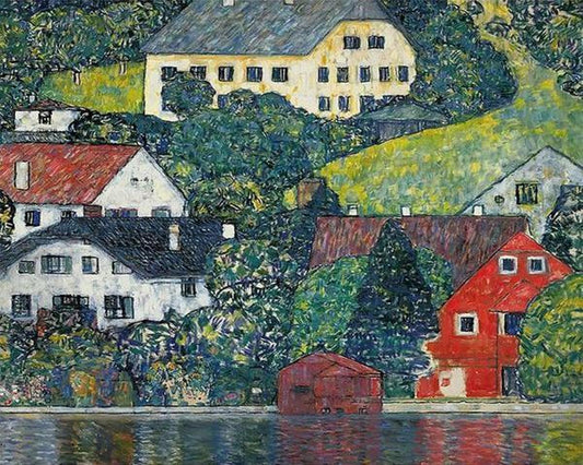 Houses at Unterach on Attersee by Gustav Klimt - Van-Go Paint-By-Number Kit