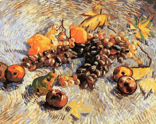 Still Life with Apples, Pears, Lemons and Grapes by Vincent Van Gogh - Van-Go Paint-By-Number Kit