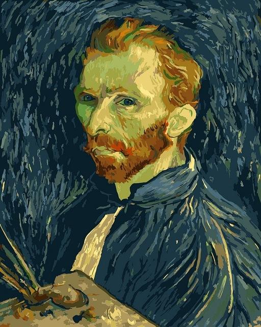 Self Portrait with Pallette by Vincent Van Gogh - Van-Go Paint-By-Number Kit