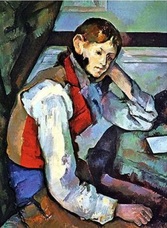 Boy in a Red Vest by Paul Cezanne - Van-Go Paint-By-Number Kit