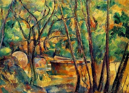 Millstone and Cistern Under Trees by Paul Cezanne - Van-Go Paint-By-Number Kit