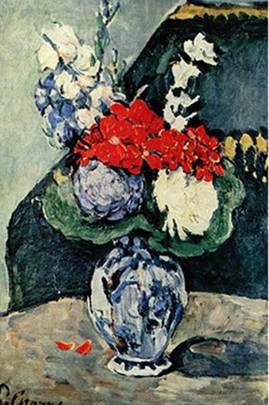 Still Life Delft Vase with Flowers by Paul Cezanne - Van-Go Paint-By-Number Kit