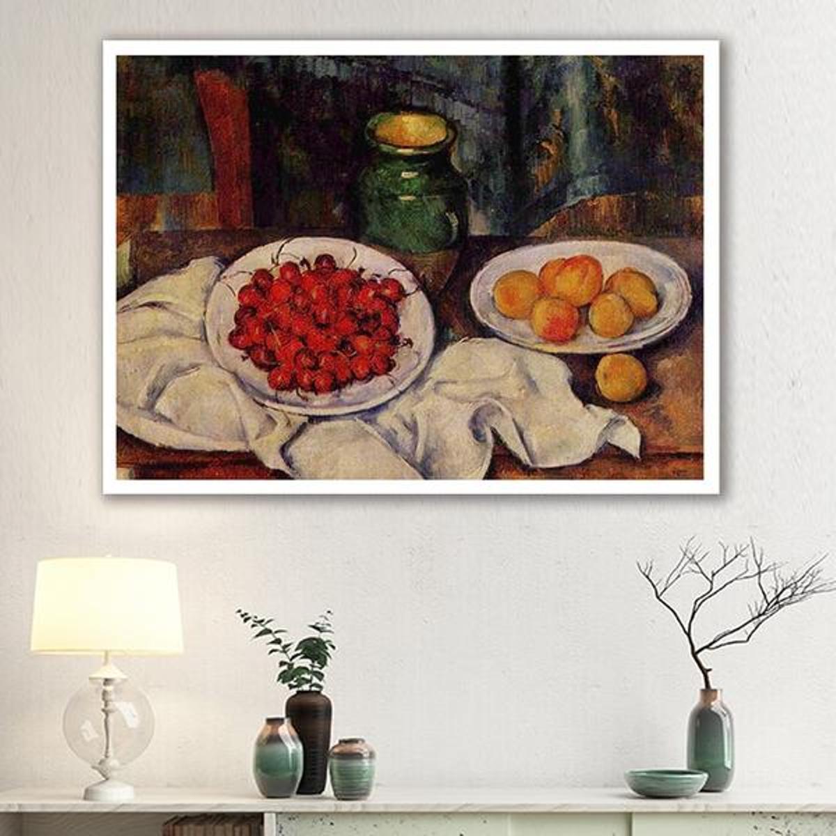 Still Life with a Plate of Cherries by Paul Cezanne - Van-Go Paint-By-Number Kit