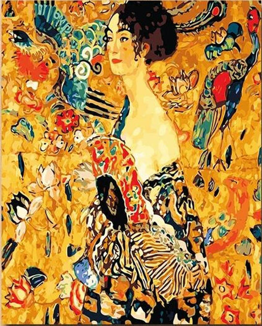 Lady with a Fan (Gustav Klimt) - Van-Go Paint-By-Number Kit